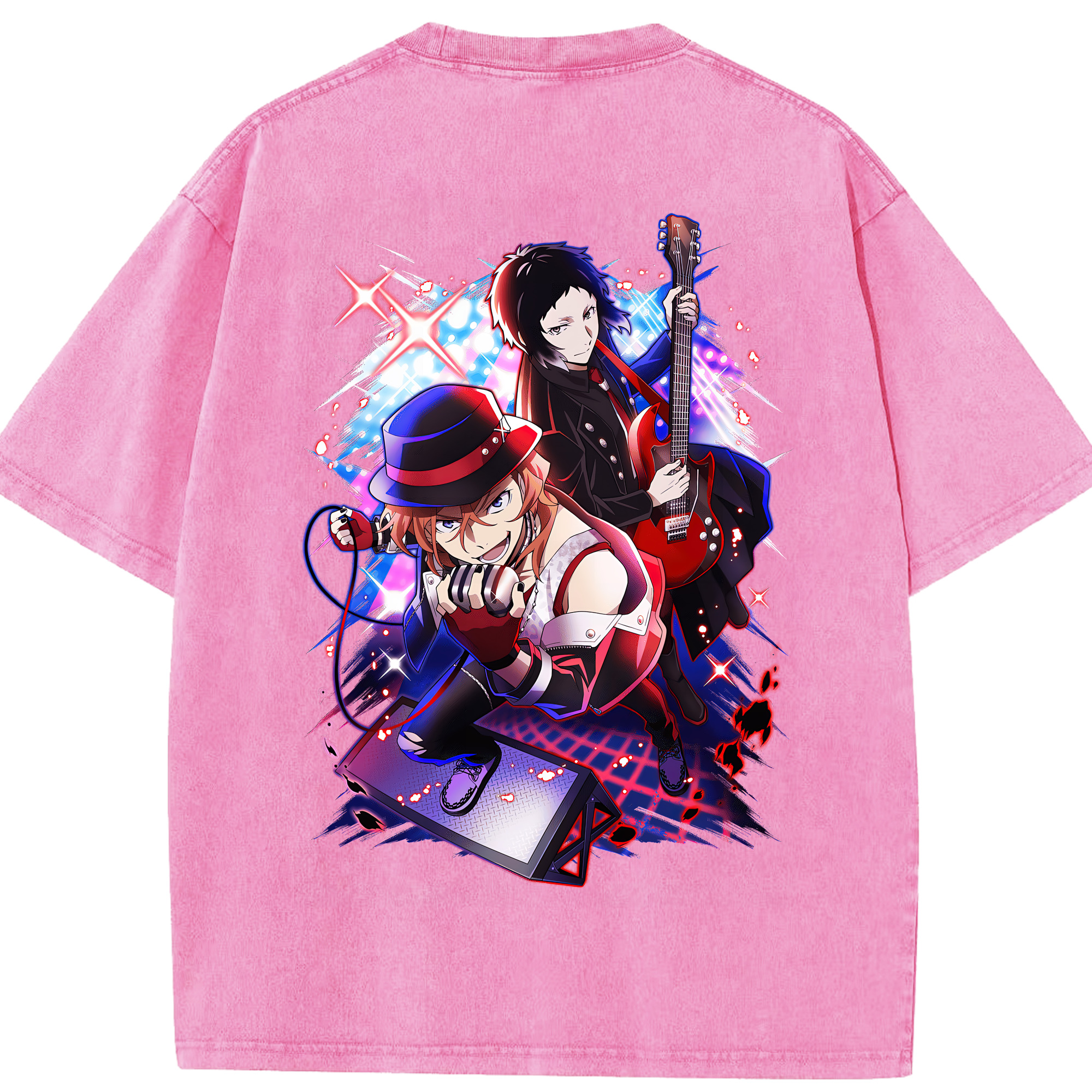 （画像用） 文豪ストレイドッグス Bungo Stray Dogs 綿100% ヴィンテージ風 半袖Tシャツ（背面プリント）